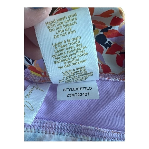 Anne Cole Orange Navy Retro TwistFront Underwire Tankini Swim size 34C/36B - Picture 4 of 15